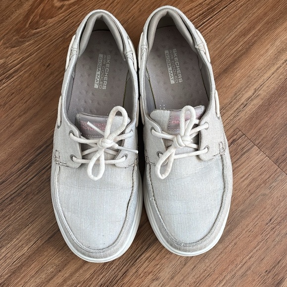 Sketchers Casual Beige Boat Shoes - Picture 2 of 9